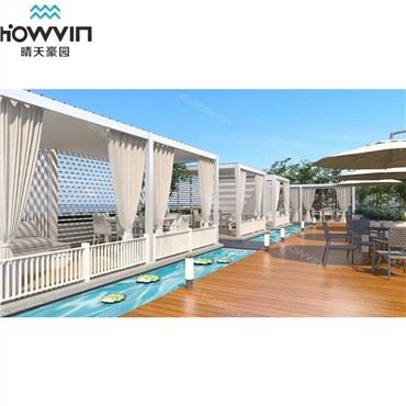 Pergola สีขาวบนดาดฟ้า
