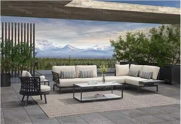 Howvin กลางแจ้งเชือกทอโซฟาพักผ่อนกลางแจ้งสวนลานโซฟาออกแบบกันน้ำ